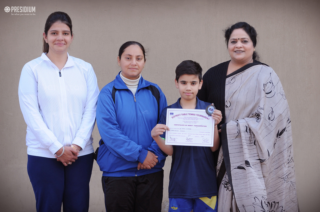 DISTRICT TABLE TENNIS COMPETITION: SAHIL BAGS BRONZE & 3RD RANK